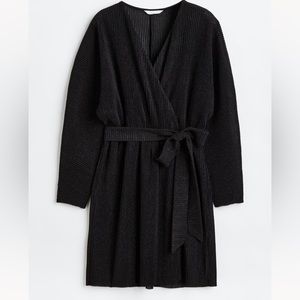 H&M Glittery Black Wrap Dress